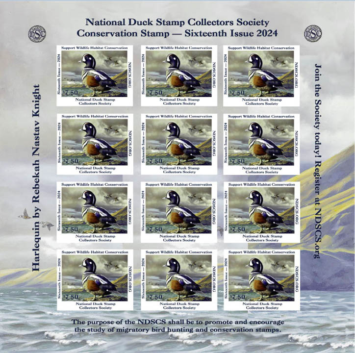 full pane NDSCS 2024 stamps - Harlequin